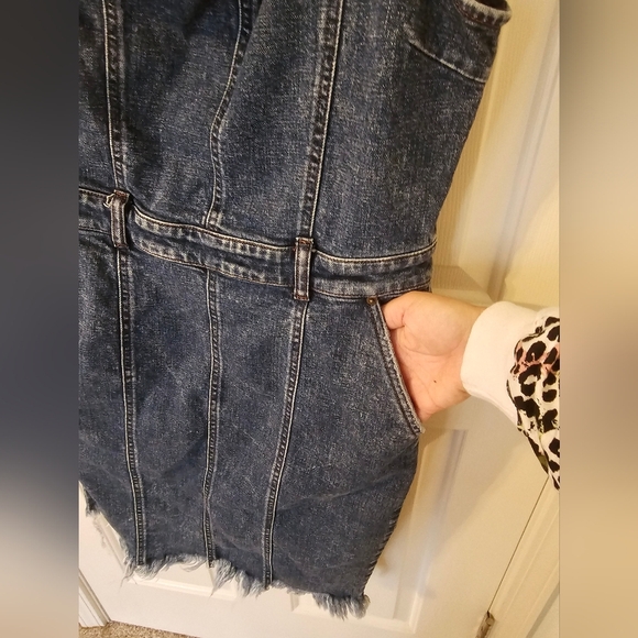 Retrofete One-Shoulder Denim Dress - Blue - Picture 3 of 7